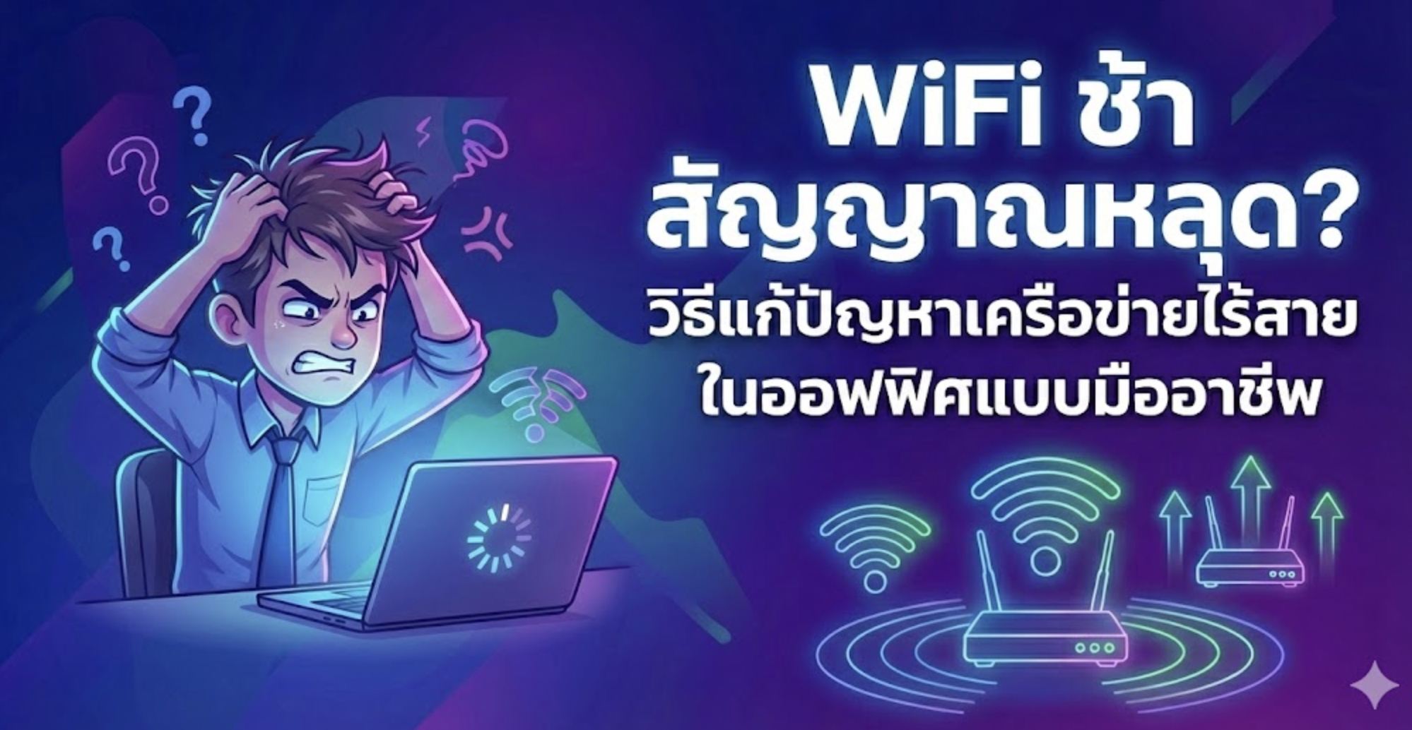 WiFi ช้า สัญญาณหลุด? วิธีแก้ปัญหาเครือข่ายไร้สายในออฟฟิศแบบมืออาชีพ