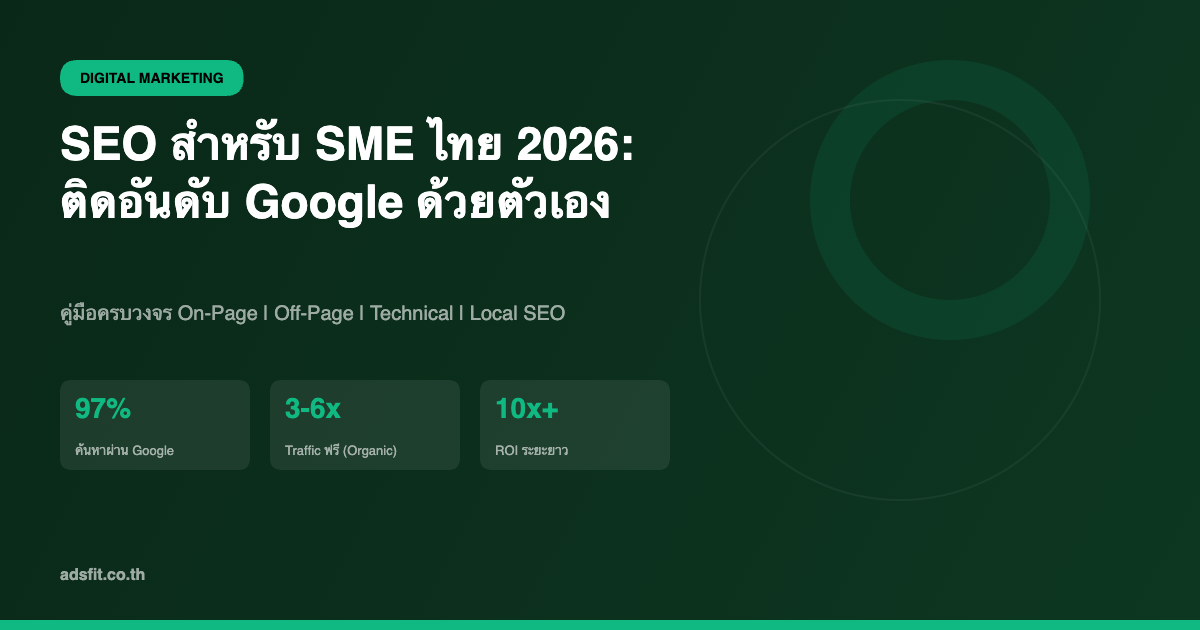 SEO สำหรับธุรกิจ SME ไทย 2026: คู่มือเริ่มต้นติดอันดับ Google ด้วยตัวเอง