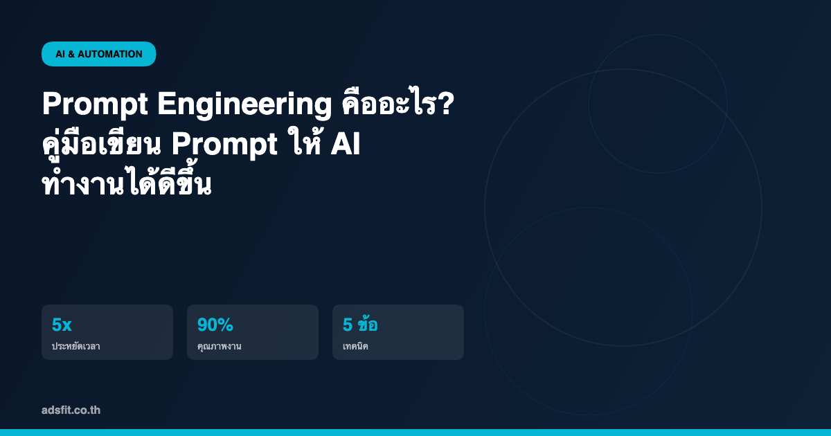 Prompt Engineering คืออะไร? คู่มือเขียน Prompt ให้ AI ทำงานได้ดีขึ้นสำหรับธุรกิจ 2026