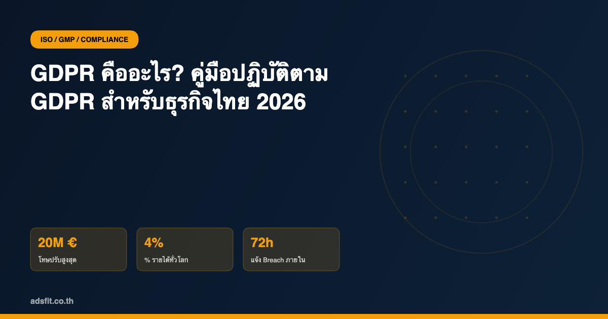 GDPR คืออะไร? คู่มือปฏิบัติตาม GDPR สำหรับธุรกิจไทยปี 2026