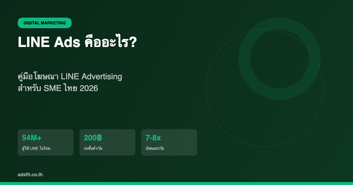 LINE Ads คืออะไร? คู่มือโฆษณา LINE Advertising สำหรับธุรกิจ SME ไทย 2026