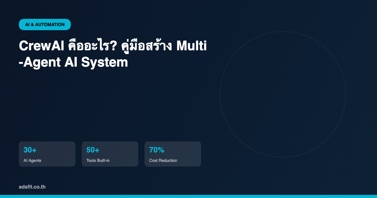 CrewAI คืออะไร? คู่มือสร้าง Multi-Agent AI System อัตโนมัติสำหรับธุรกิจ SME ไทย 2026